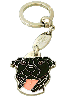 AMERICAN STAFFORDSHIRE TERRIER BLACK <br> (keyring, without engraving)